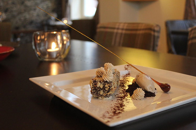 Chocolate Delice Dessert in the Restaurant